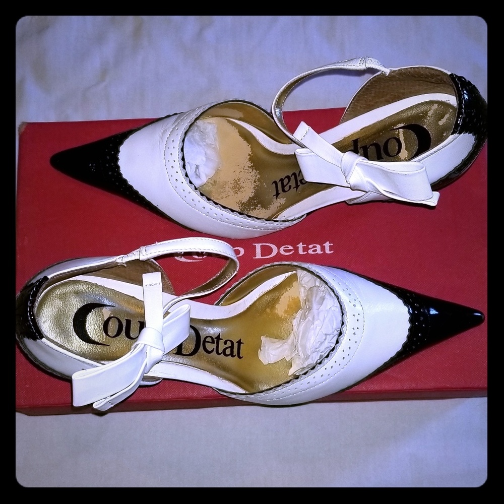 Classic Black & White Spectators Heels